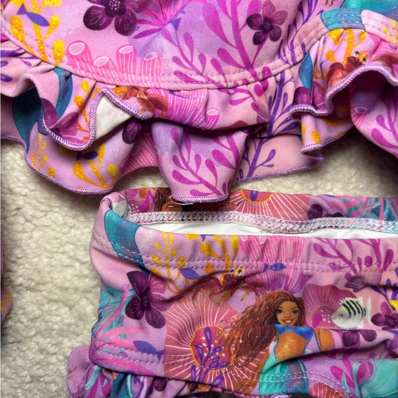 Posh Peanut x Disney’s “The Little Mermaid” Print Toddler Girls Swim Set - Pink - Picture 10 of 10